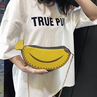 Chain Strap Banana Crossbody Bag Yellow - One Size