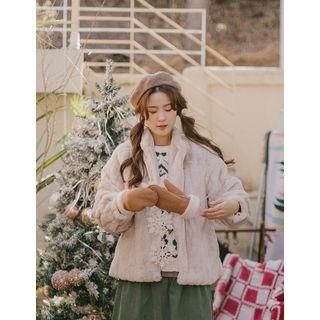 Snap-button Eco-fur Jacket