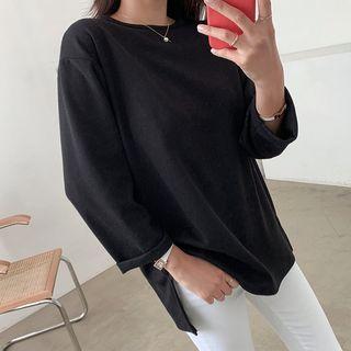 Cuff-sleeve Dip-back T-shirt