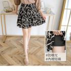 Geometric Patterned A-line Mini Skirt