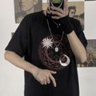 Short-sleeve Reflexive Print T-shirt
