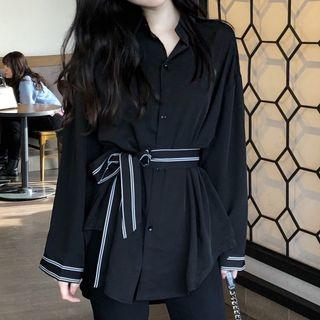 Contrast Trim Oversize Shirt