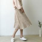 Midi Floral A-line Chiffon Skirt