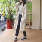 Loose-fit Open-front Long Cardigan