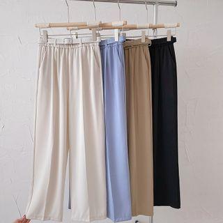 Belt Waist Wide Leg Pants