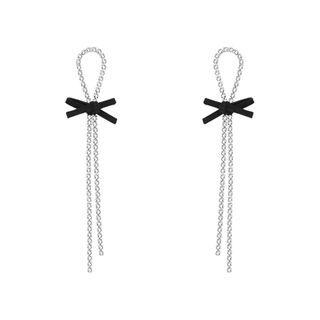 Bow Fringe Drop Earring