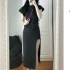 Slit Midi Bodycon T-shirt Dress