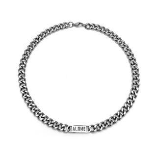 Lettering Chunky Stainless Steel Necklace