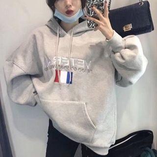 Long Sleeve Hooded Top Gray - One Size