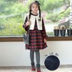 Family Matching Long-sleeve Fleece-lining Plaid Dress