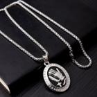 Hand Pendant Necklace Silver - One Size
