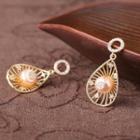 Rhinestone Faux Pearl Alloy Drop Earring 1 Pair - Gold - One Size