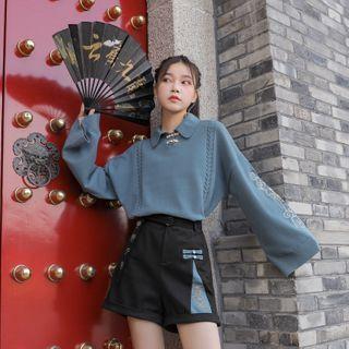 Embroidered Long-sleeve T-shirt / Shorts