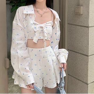 Cropped Camisole Top / Shirt / High Waist Shorts