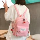 Heart Accent Printed Faux Leather Backpack