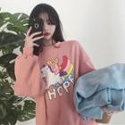 Cartoon Print Pullover Pink - One Size