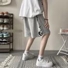 Graphic Print Trim Wide Leg Shorts