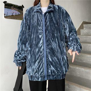 Tie-dye Print Velvet Jacket