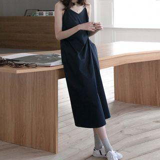 Spaghetti Strap Midi Twist Dress
