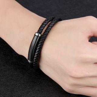 Faux Leather Layered Bracelet 1239 - Bracelet - One Size