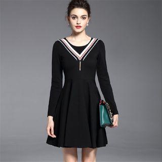 Long-sleeve Tasseled Dress
