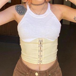 Hook-closure Cropped Camisole Top