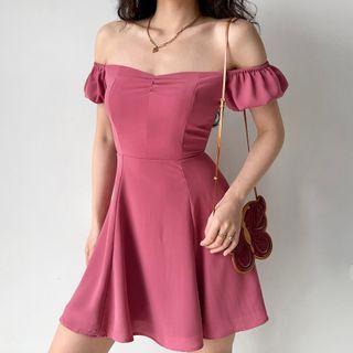 Square-neck Balloon Dress