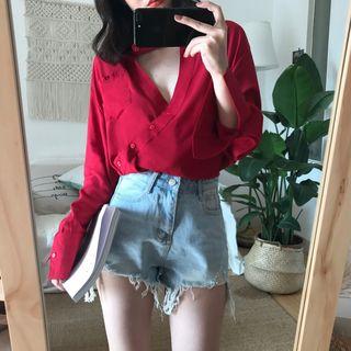 Cut Out Necklace Shirt