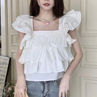 Ruffle Strap Layered Camisole Top
