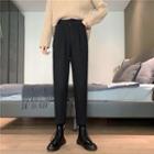 High-waist Straight-leg Woolen Pants