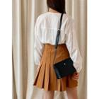 Balloon-sleeve Frilled Eyelet-lace Blouse