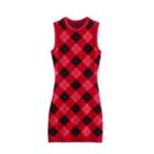 Sleeveless Plaid Bodycon Dress