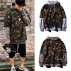 Hooded Mock Two-piece Camouflage Sweatshirt