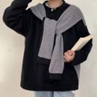 Shawl Collared Paneled Sweatshirt