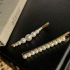 Faux-pearl Hair Pin Ivory - One Size