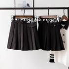 Paneled Mini A-line Pleated Skirt