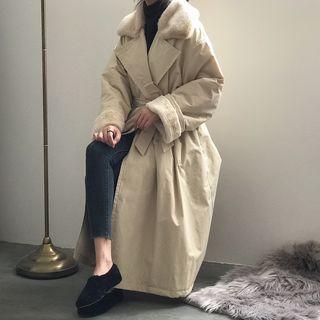 Double-breasted Fleece Lined Coat