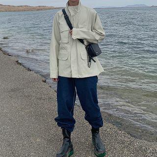 Stand-collar Pocket Front Jacket