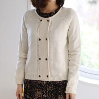 Raglan Double-breasted Cardigan