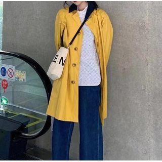 Long-sleeve Plain Jacket Yellow - One Size
