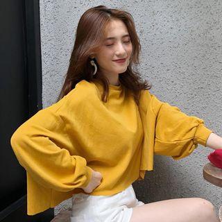 Plain Lantern-sleeve T-shirt
