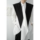 Lapel Collar Shawl Black - One Size