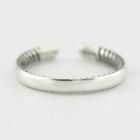 925 Sterling Silver Retro Open Ring White Gold - One Size