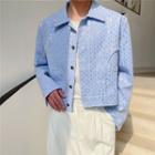 Sequined Cropped Button-up Jacket
