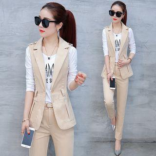 Set: Long Vest + Slim-fit Pants