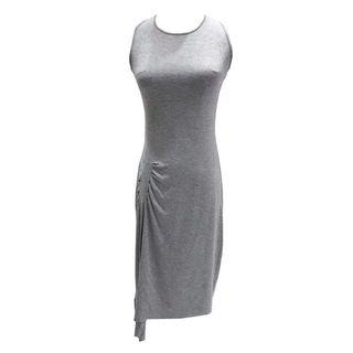 Asymmetric Ruched Tank Dress
