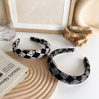 Smiley Checker Fabric Headband