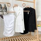 Set: Ruched Mini Tube Dress + Double-breasted Blazer