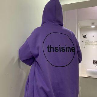 Lettering Hooded Jacket Violet - One Size