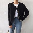 Contrast-button Jacket Black - One Size